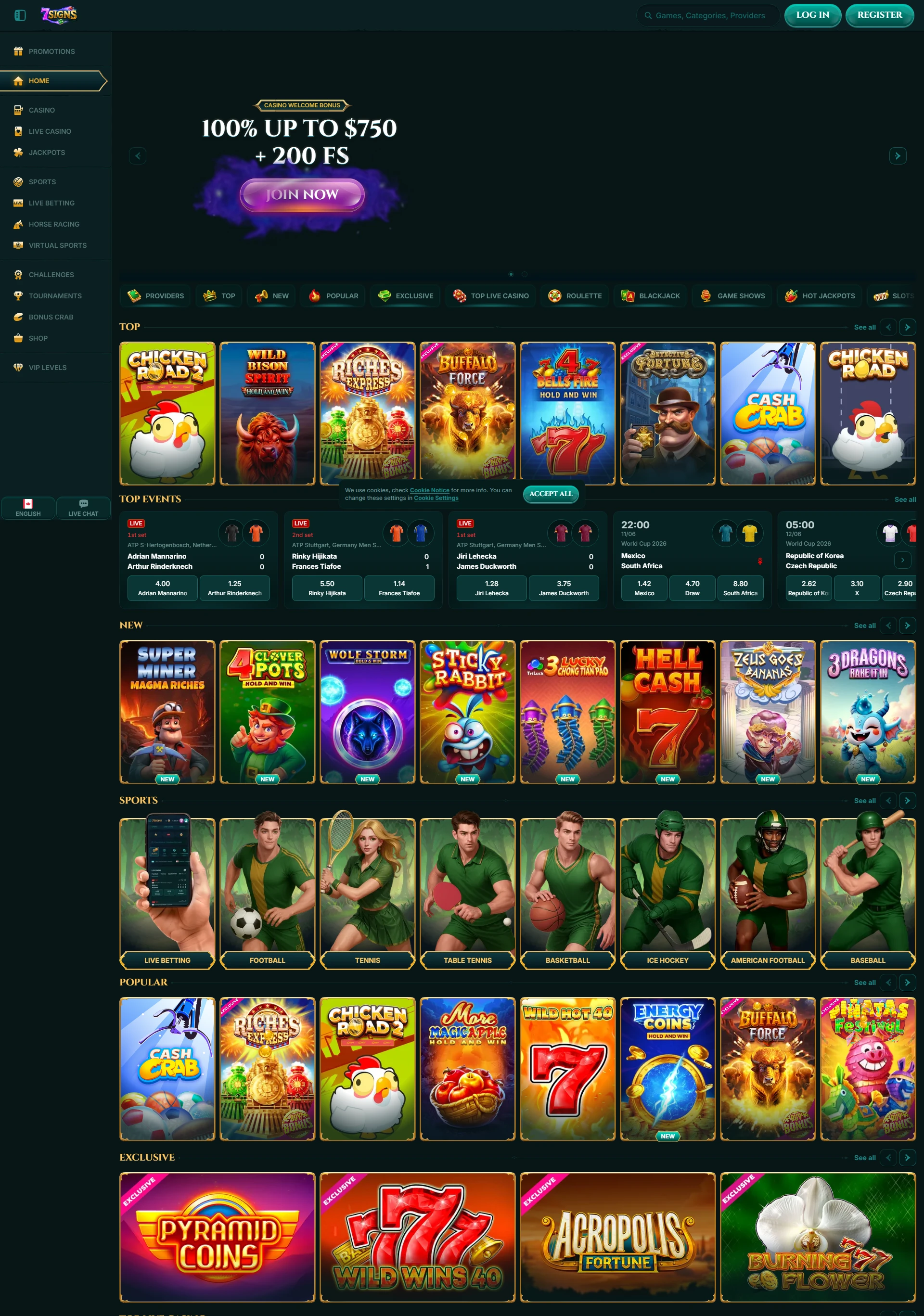7signs Casino homepage ufficiale